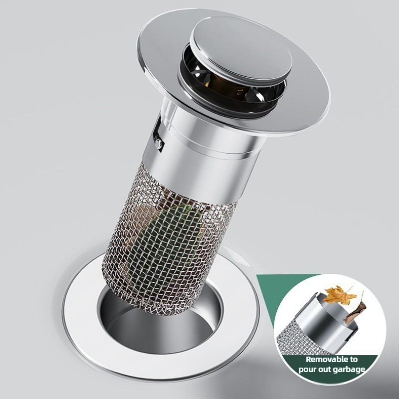 Drain Pipe Clip - Stainless Steel Sink Drain Filter -